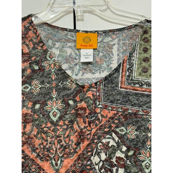 Ruby Rd Printed Blouse/Tunic, Size L - Picture 4 of 6